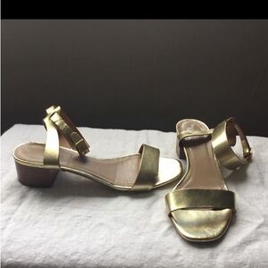 COPY - HOST PICK J Crew gold leather ankle strap sandal size 8